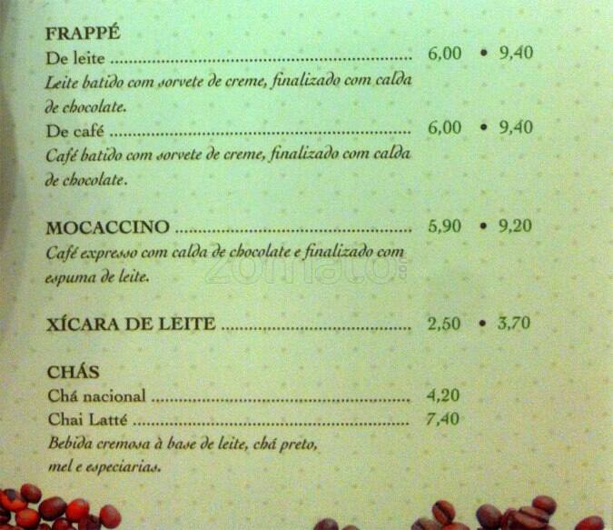 Café HUM - Ipanema cardápio