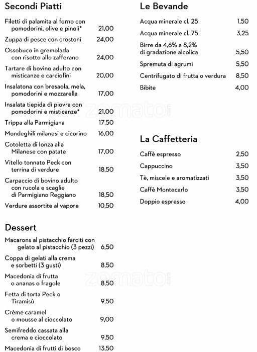 Menu di Peck Italian Bar 