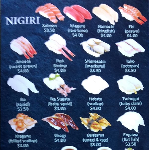 Menu At Sushi Train Restaurant Greenslopes Sushi Train Menu