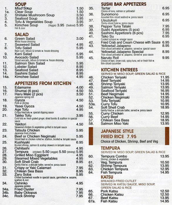 Yummy Sushi Menu, Menu for Yummy Sushi, Upper East Side, New York City