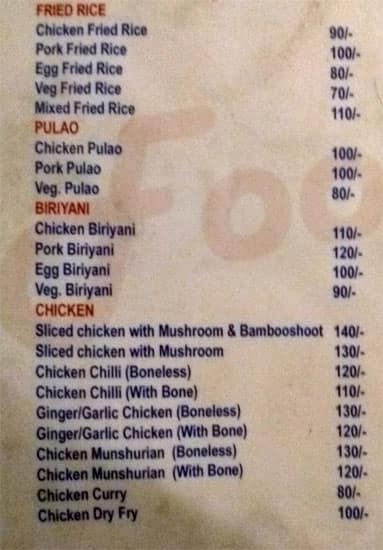 Food Restaurant menu
