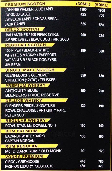 High Spirits -Pub & Grille menu