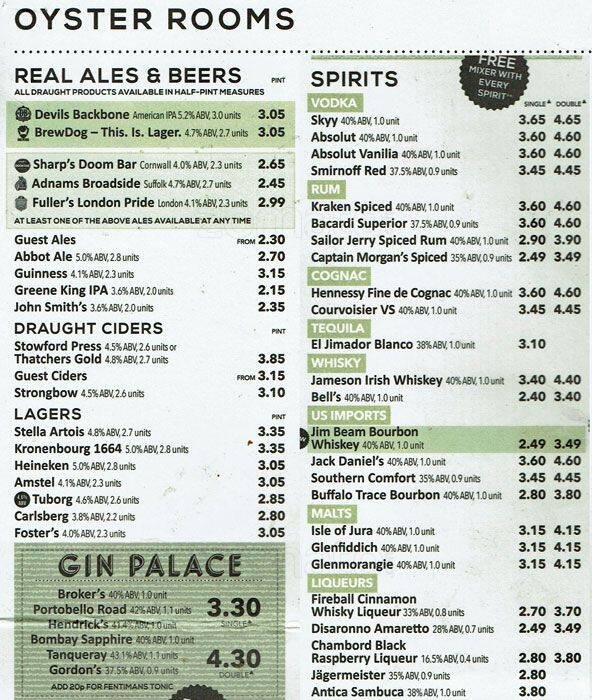 The Oyster Rooms Menu, Menu for The Oyster Rooms, Fulham, London Zomato UK