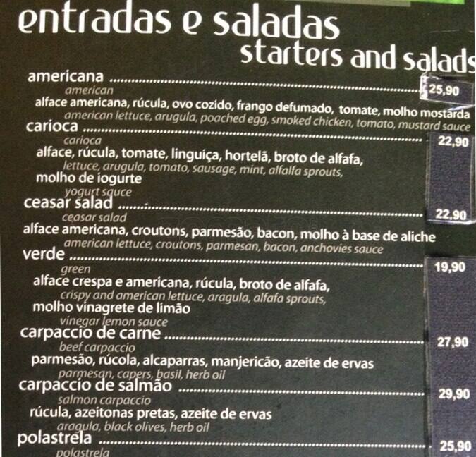 Tô Nem Aí cardápio