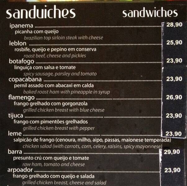 Tô Nem Aí cardápio