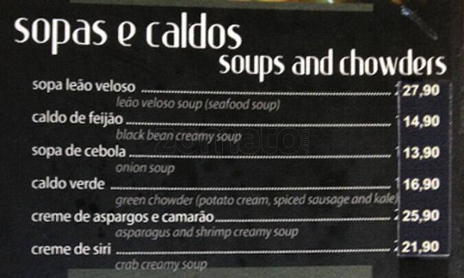 Tô Nem Aí cardápio