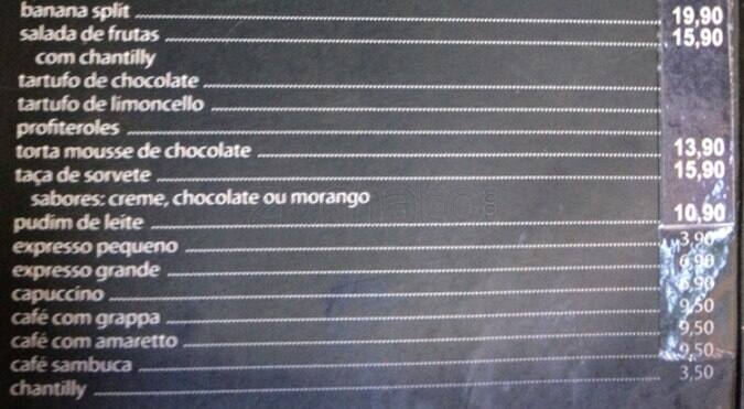 Tô Nem Aí cardápio