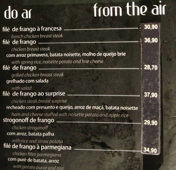 Tô Nem Aí cardápio