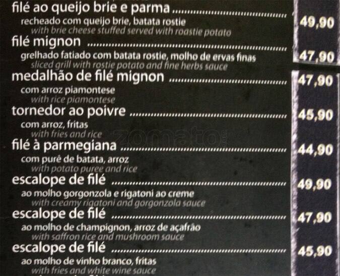 Tô Nem Aí cardápio