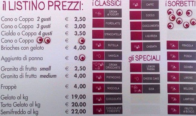 Menu di Icedream 