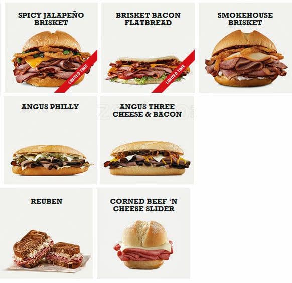 Arby's Printable Menu