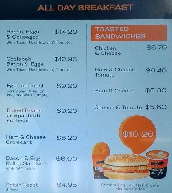 Coolabah Tree Cafe Menu, Menu for Coolabah Tree Cafe, Riverview