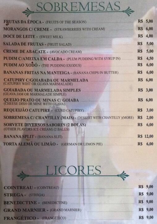 Xodó do Paço cardápio