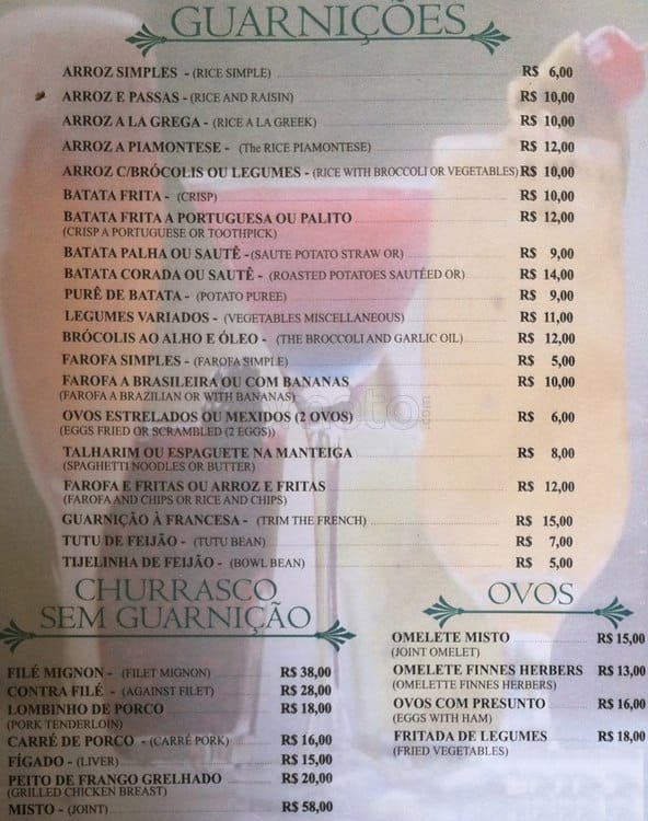 Xodó do Paço cardápio