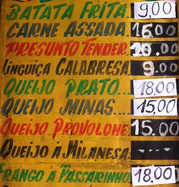 Bar Noemia cardápio