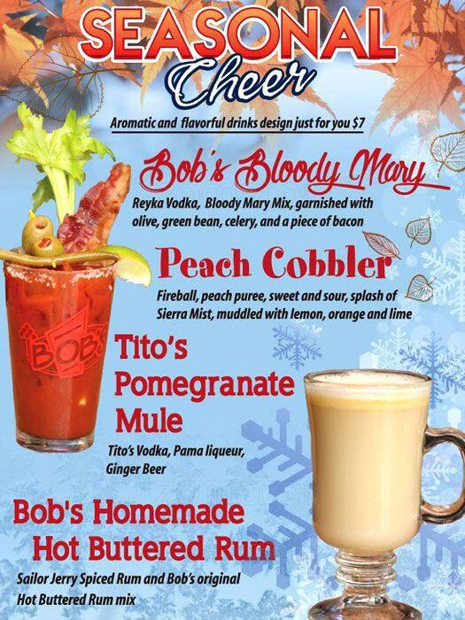 Menu at Bob's Burgers and Brew restaurant, Puyallup