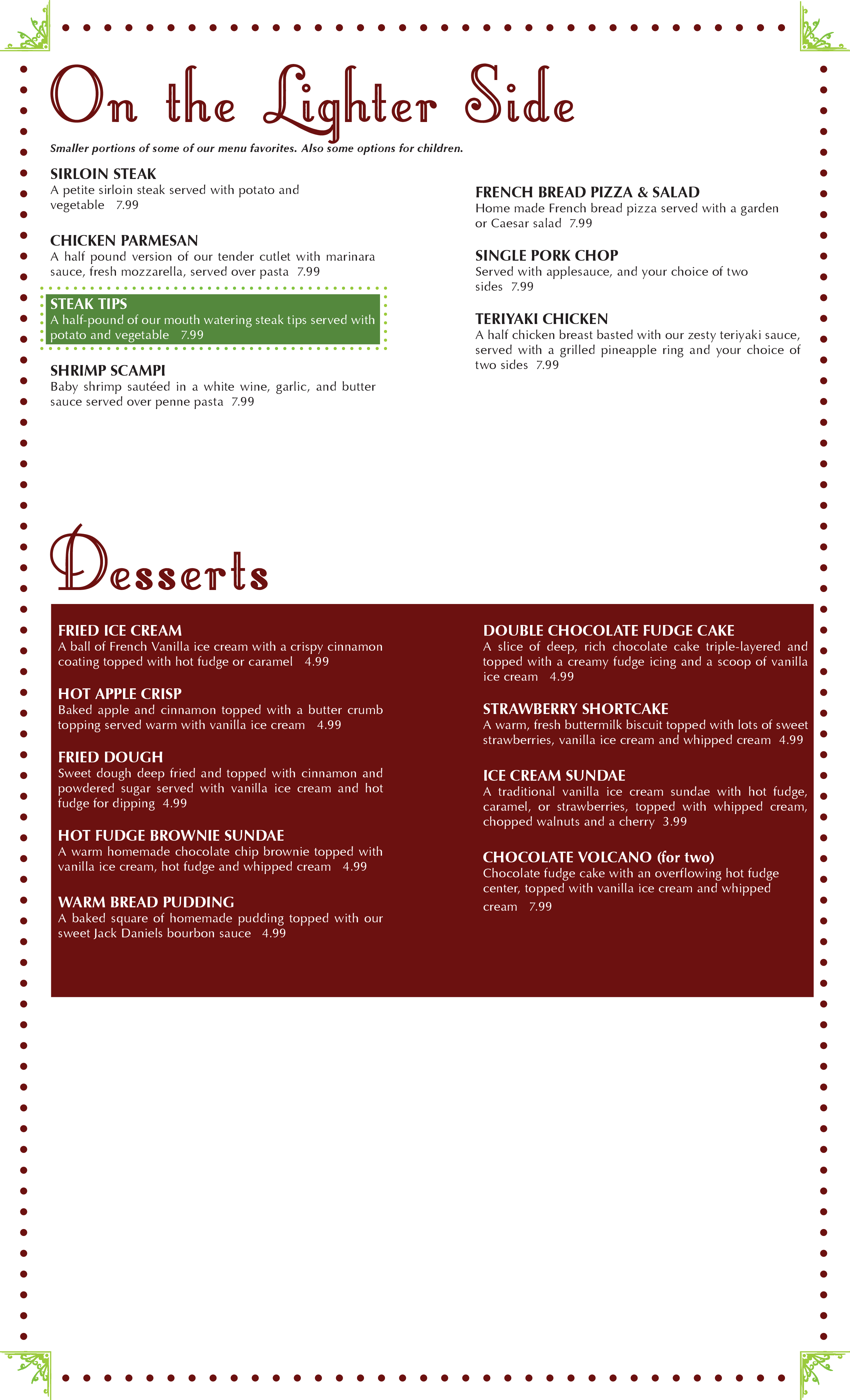 Menu at J J Grimsby pub & bar, Stoneham