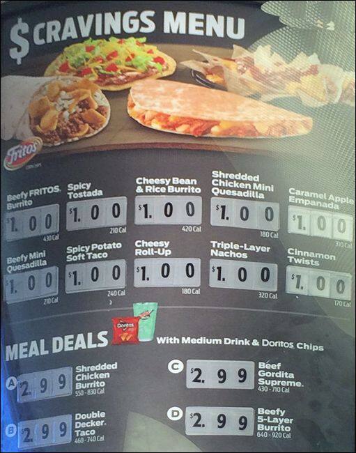 Taco Bell Menu, Menu for Taco Bell, Union City, Union City Urbanspoon