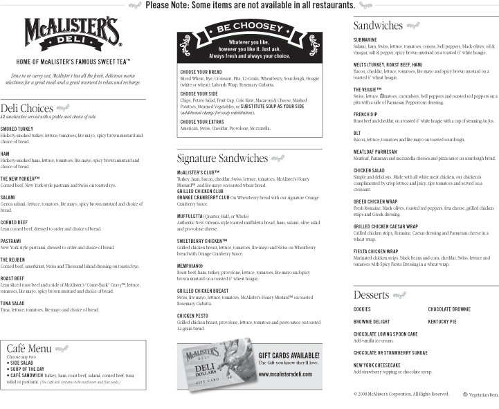 Mcalister s Printable Menu With Prices