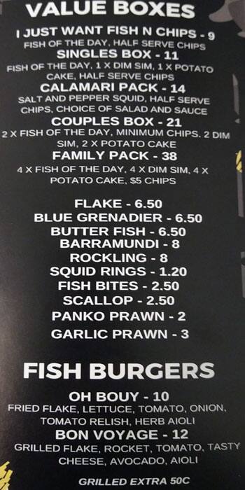 Menu at Badass Burgers, Fish and Chips restaurant, Darley