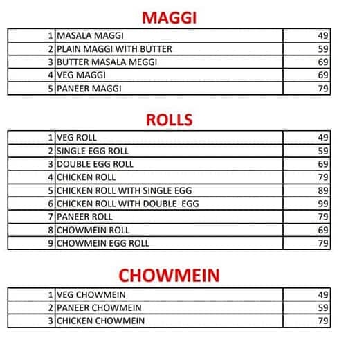 Annpurna Home Kitchen menu