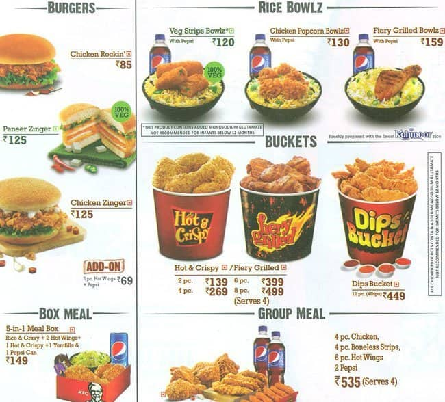 KFC Menu, Menu for KFC, Nerul, Navi Mumbai - Zomato