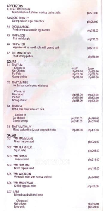 Bangkok Cafe Menu, Menu for Bangkok Cafe, Ortigas, Pasig City - Zomato ...