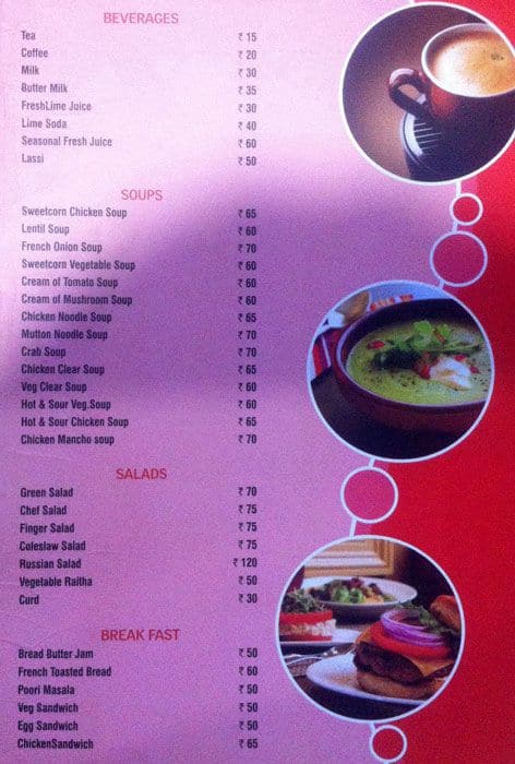 Cochin Restaurant menu