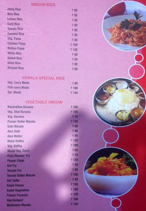 Cochin Restaurant menu