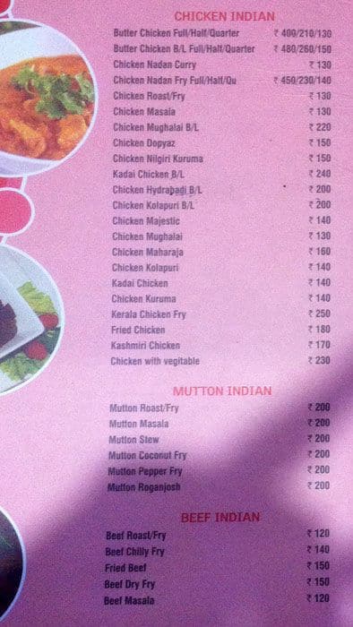 Cochin Restaurant menu