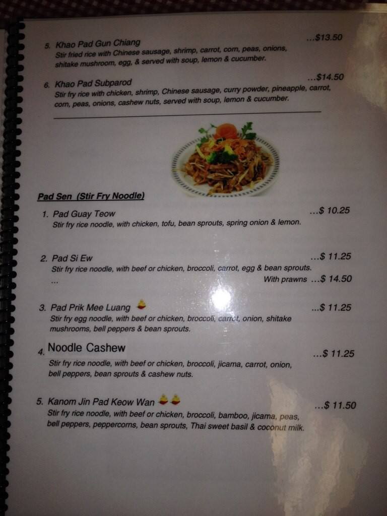 Menu At Imagine Thai Food Restaurant Campbell River 