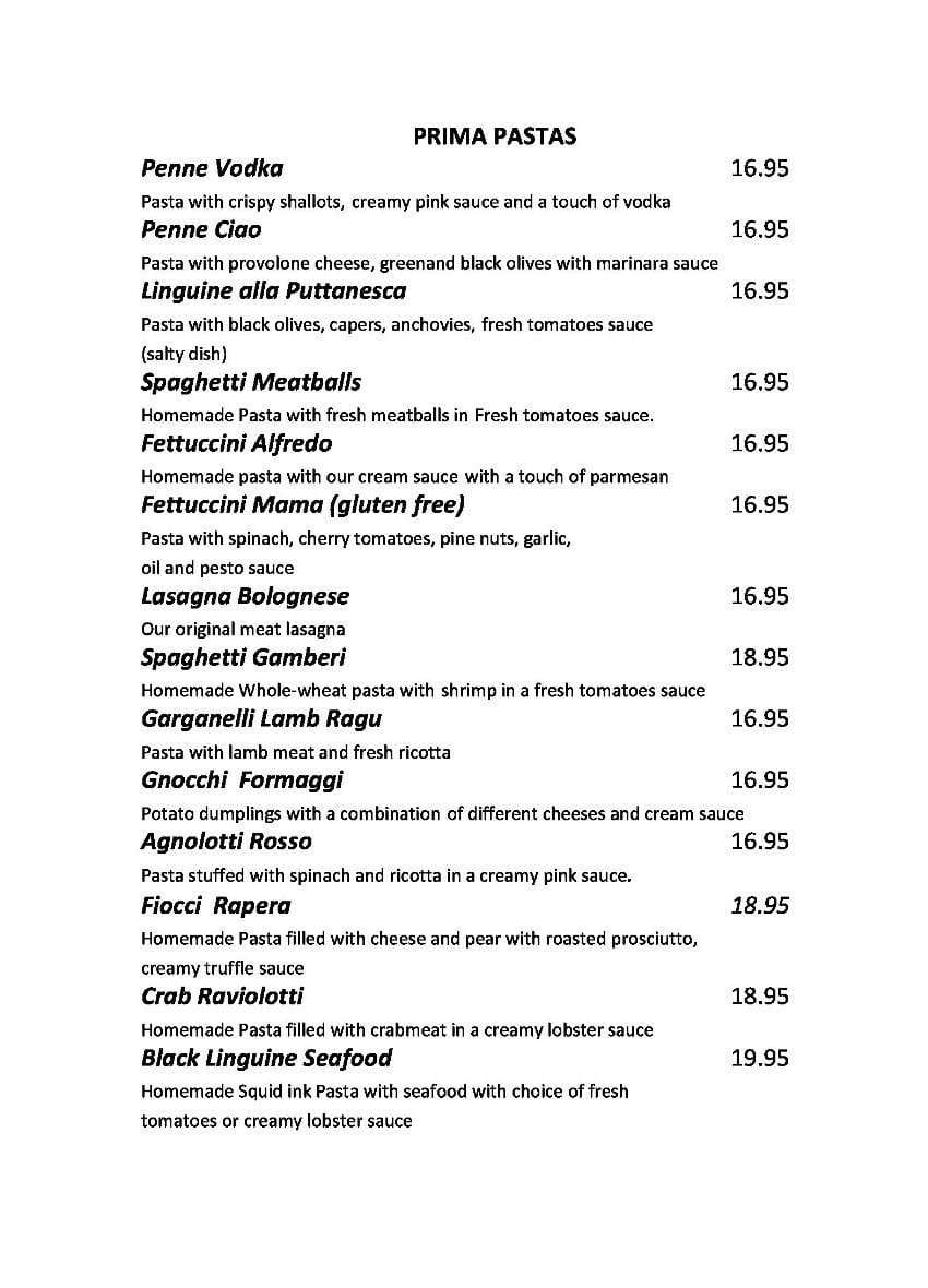 Menu At Cafe Prima Pasta Miami Beach 414 71st St menu-at-cafe-prima-pasta-miami-beach-414-71st-st