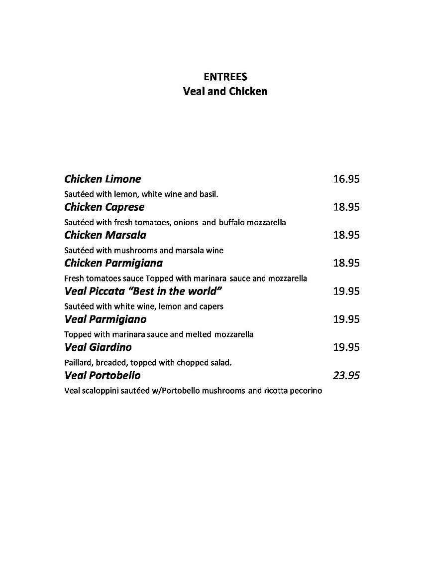 Menu at Cafe Prima Pasta, Miami Beach, 414 71st St