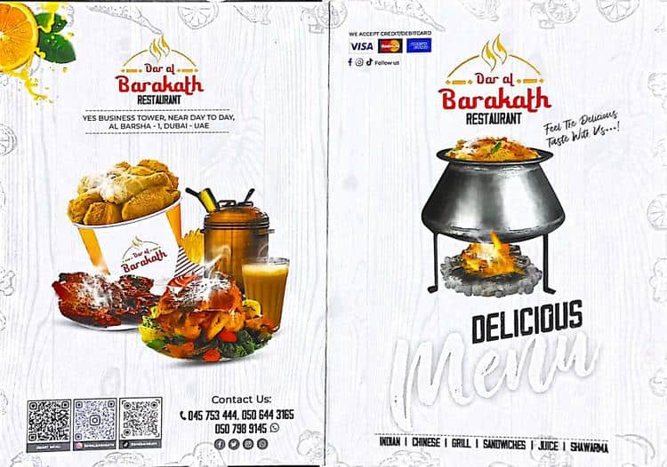 Menu of Dar Al Barakath, Al Barsha, Dubai