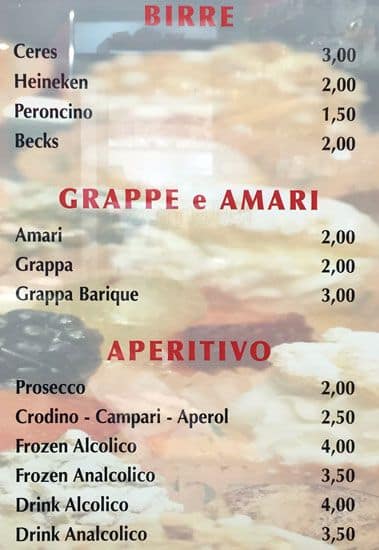 Menu di Pasticceria Caffè Zampilli 
