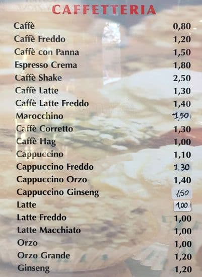 Menu di Pasticceria Caffè Zampilli 