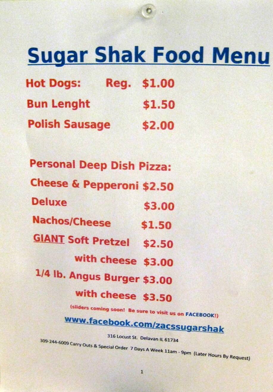 Sugar Shak Menu, Menu untuk Sugar Shak, Delavan, Peoria Urbanspoon/Zomato