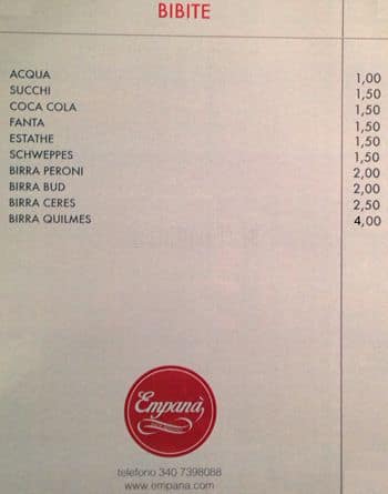 Menu di Empanà 