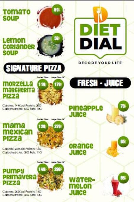 Diet Dial menu