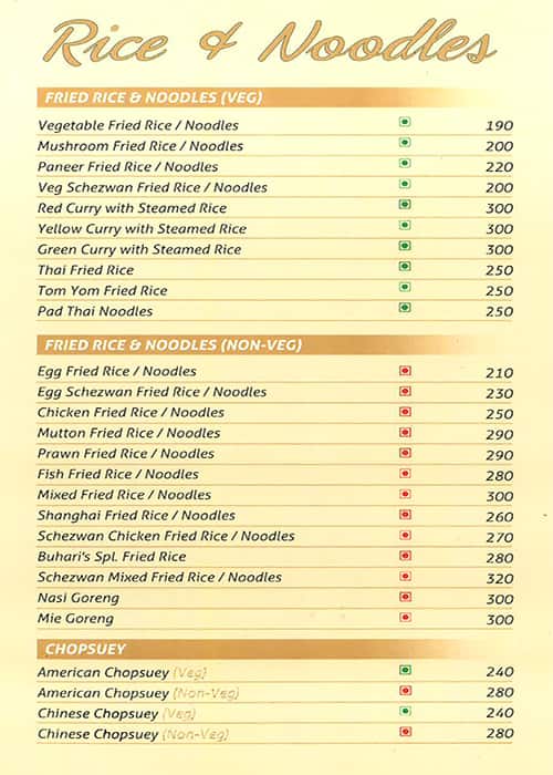 Buhari menu