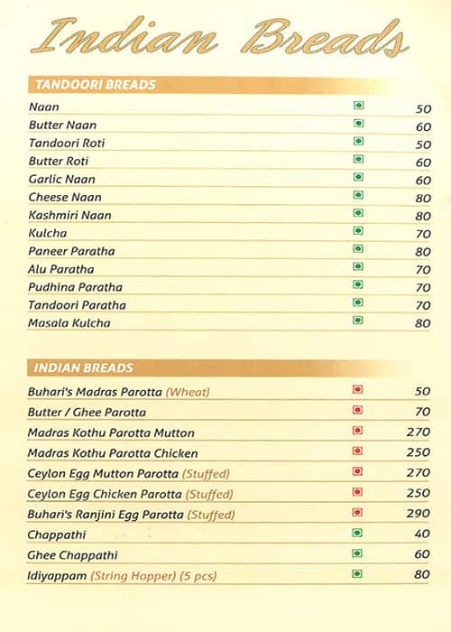 Buhari menu