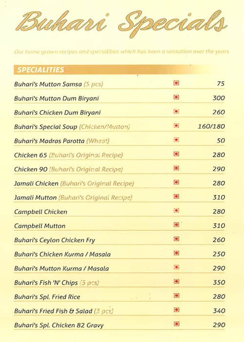Buhari menu