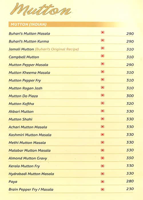 Buhari menu
