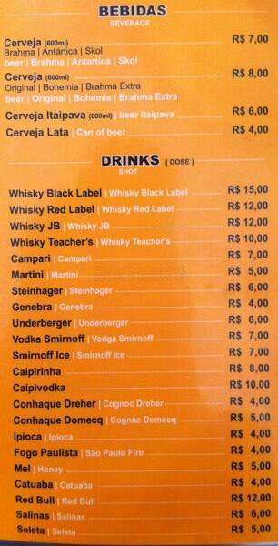 Boteco Benfica cardápio