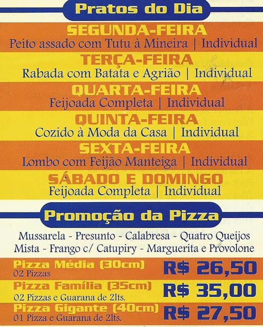 Garota Bonsucesso Bar E Restaurante cardápio