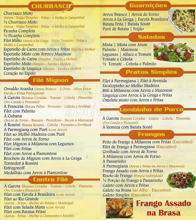 Garota Bonsucesso Bar E Restaurante cardápio