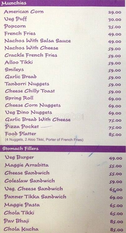 Purple Cafe menu