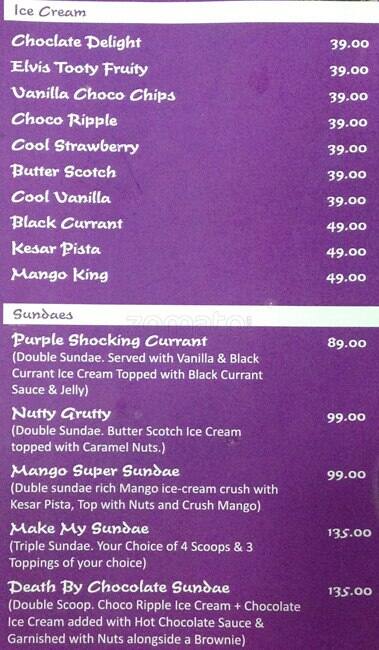 Purple Cafe menu