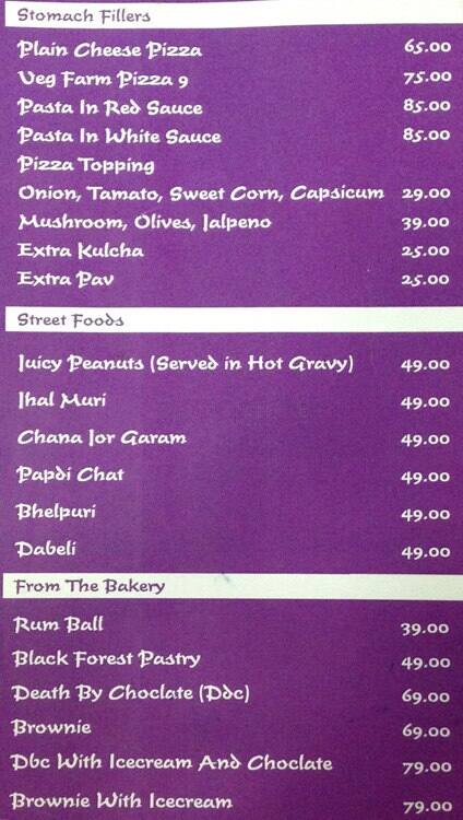 Purple Cafe menu