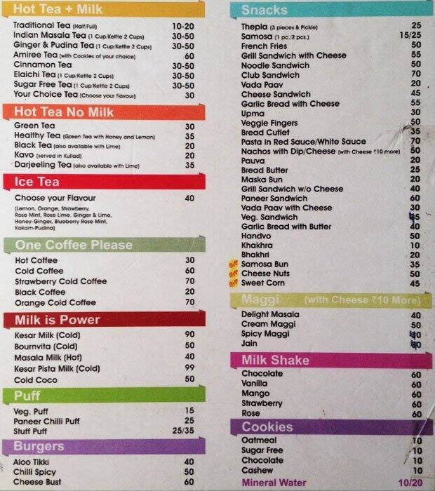 Tea Post menu, Menu restauracji Tea Post, Lal Kothi, Jaipur Zomato